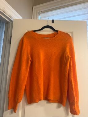Bright Orange Crewneck Knit Sweater